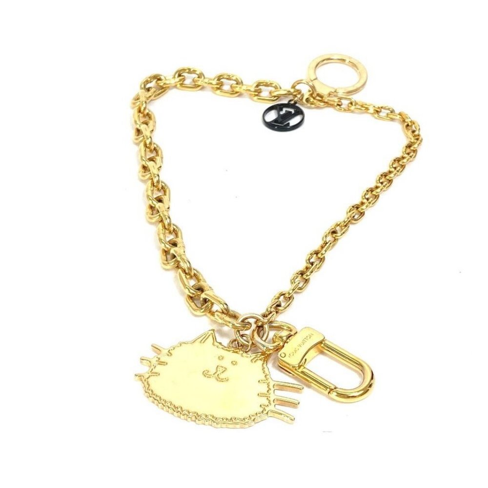 SOLD!! 💎. LOUIS VUITTON  Key Holder Porto Crescenne Catgram chain Bag Charm